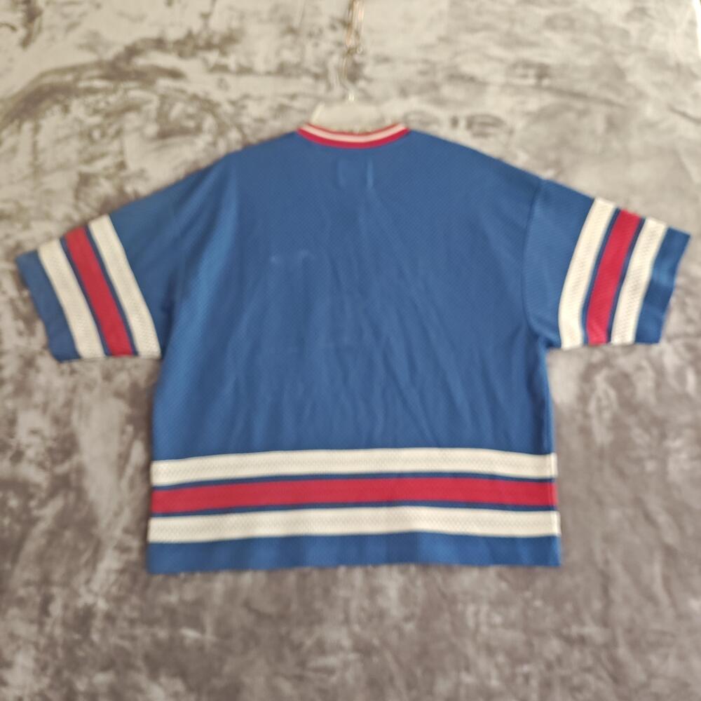 Ford PacSun Mustang Racing Jersey Shirt Mens M Blue Mesh V-Neck Embroidered - Picture 2 of 9